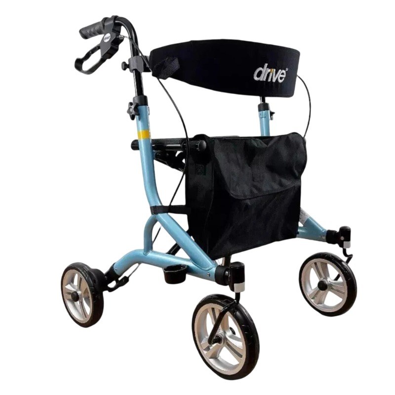 Drive Medical Nitro SL Lightweight Folding Rollator with Seat (Blue)